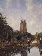 Eugene Boudin Dordrecht, the Grote Kerk from the Canal oil